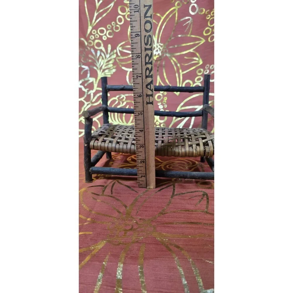 Twig Bench Settee Rustic Adirondack Primitive  Doll Camp Furniture Folkart
